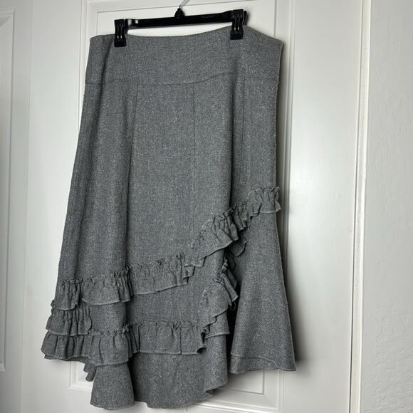 Zoe. D Wool Blend Skirt Vintage Ruffle - Picture 9 of 9